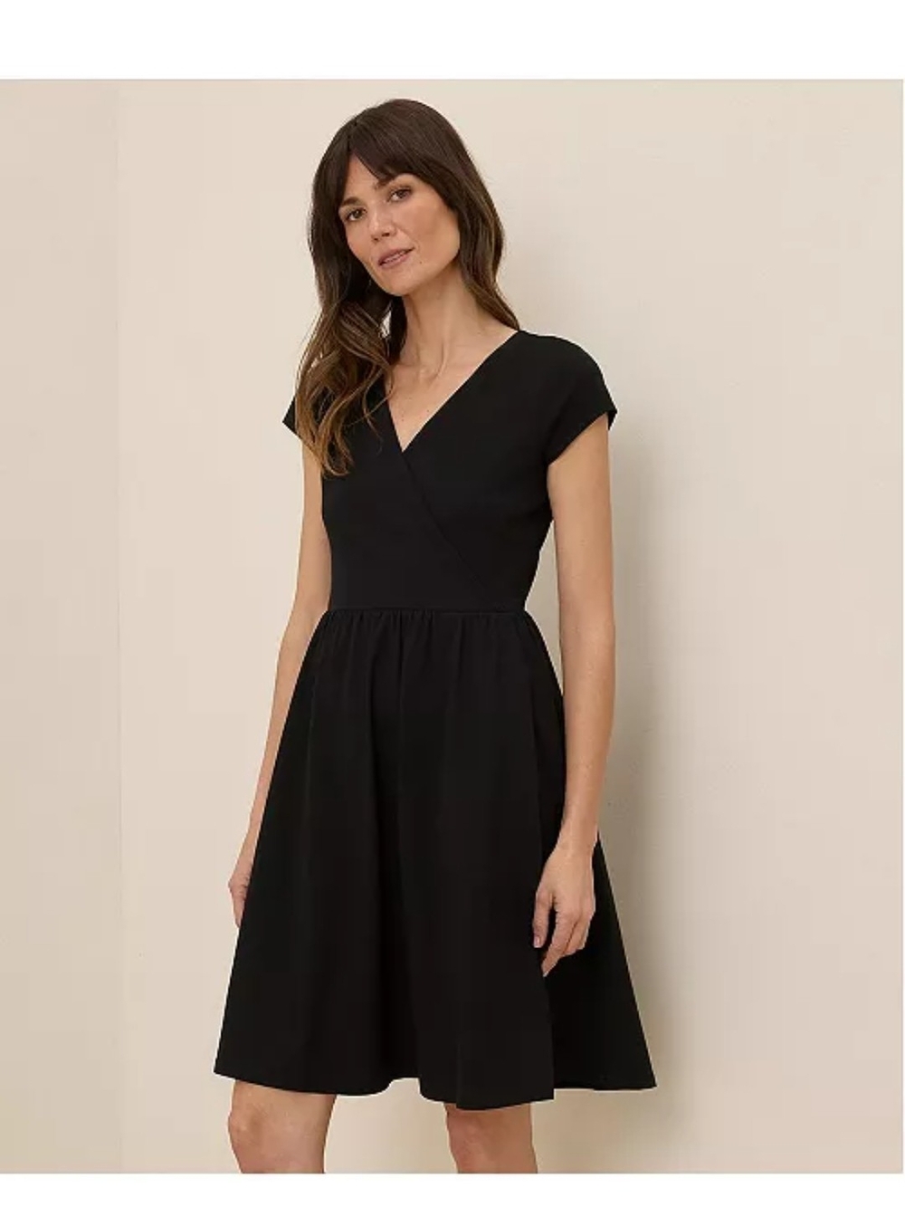 Pact Black V‑Neck Short Sleeve Fit‑and‑Flare Dress - Picture 2 of 6